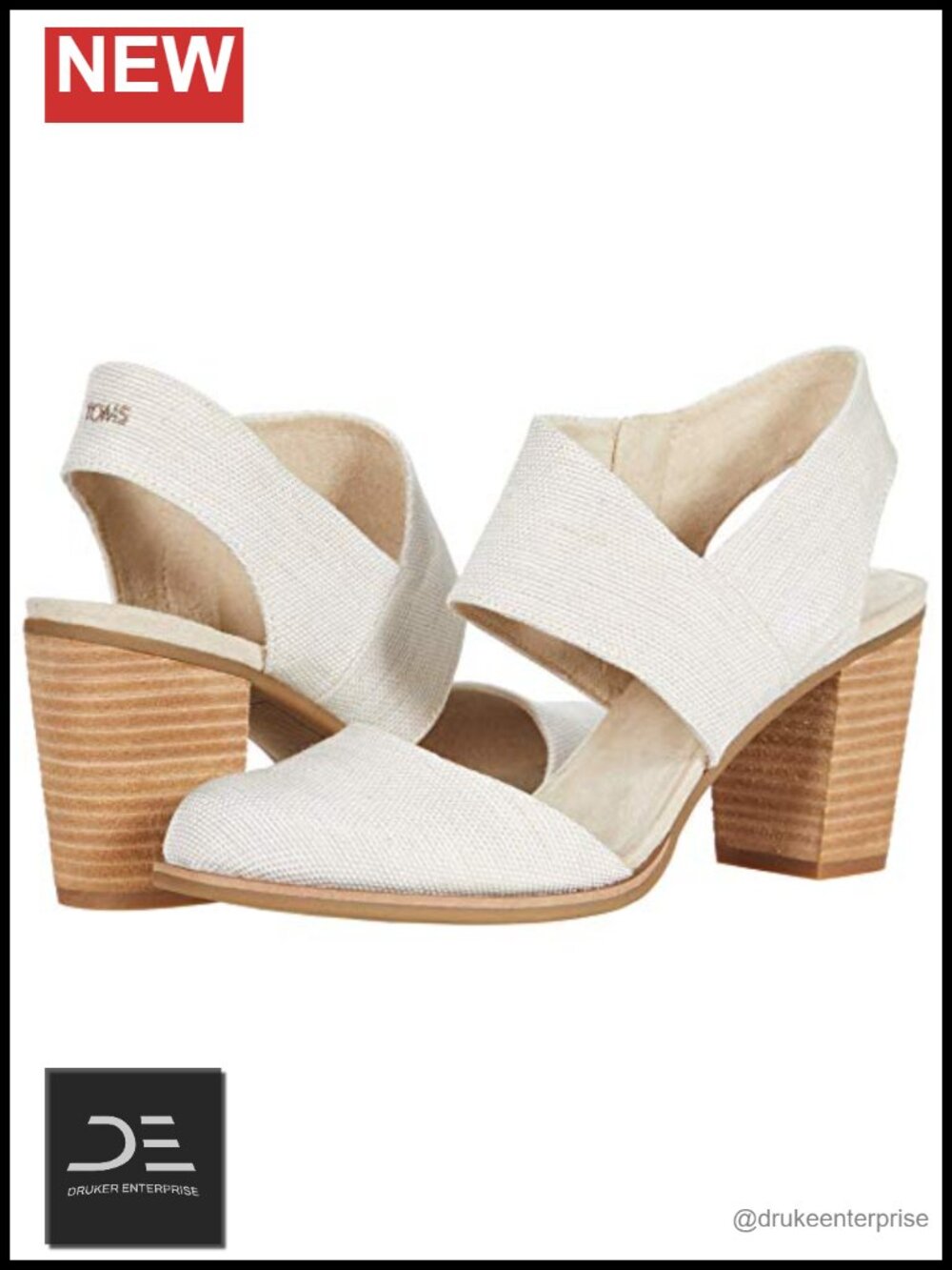 TOMS Majorca Closed Toe Heeled Sandals Women's Vegan Stacked Heel Ankle Cuff